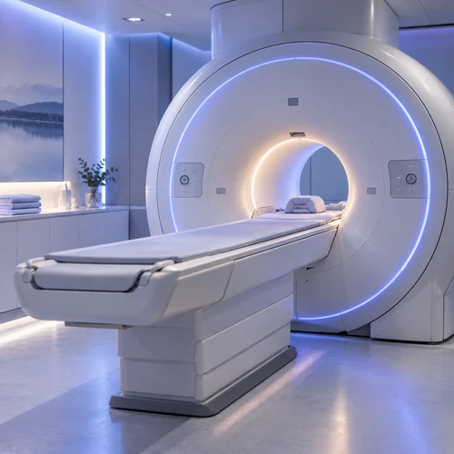 표시 없는 MRI 촬영 장비를 표현한 AI 생성 실내 개념 예시